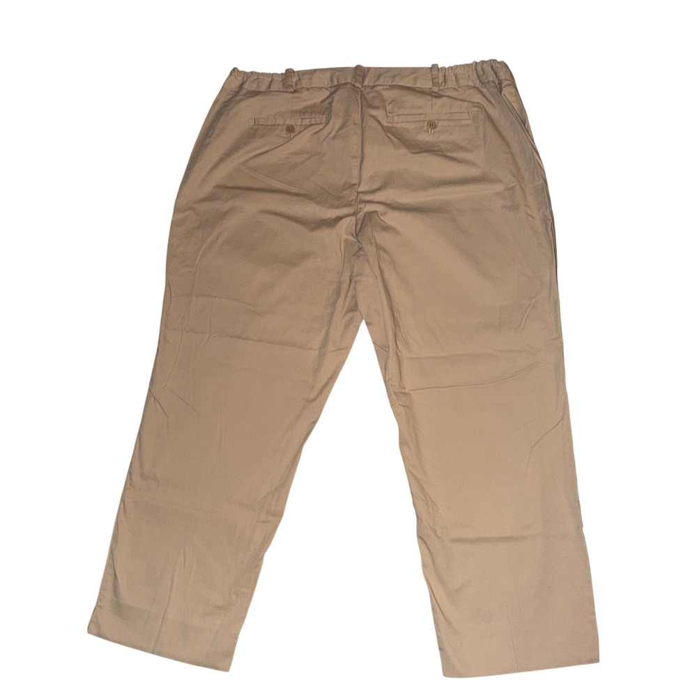 Talbots Essex Ankle Pants Womens 18 Khaki Tan Stretch Chino Slim Leg Trousers - Picture 2 of 5
